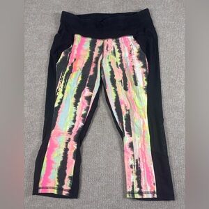 Livi Active Black and Neon Tie-Dye Leggings 1254